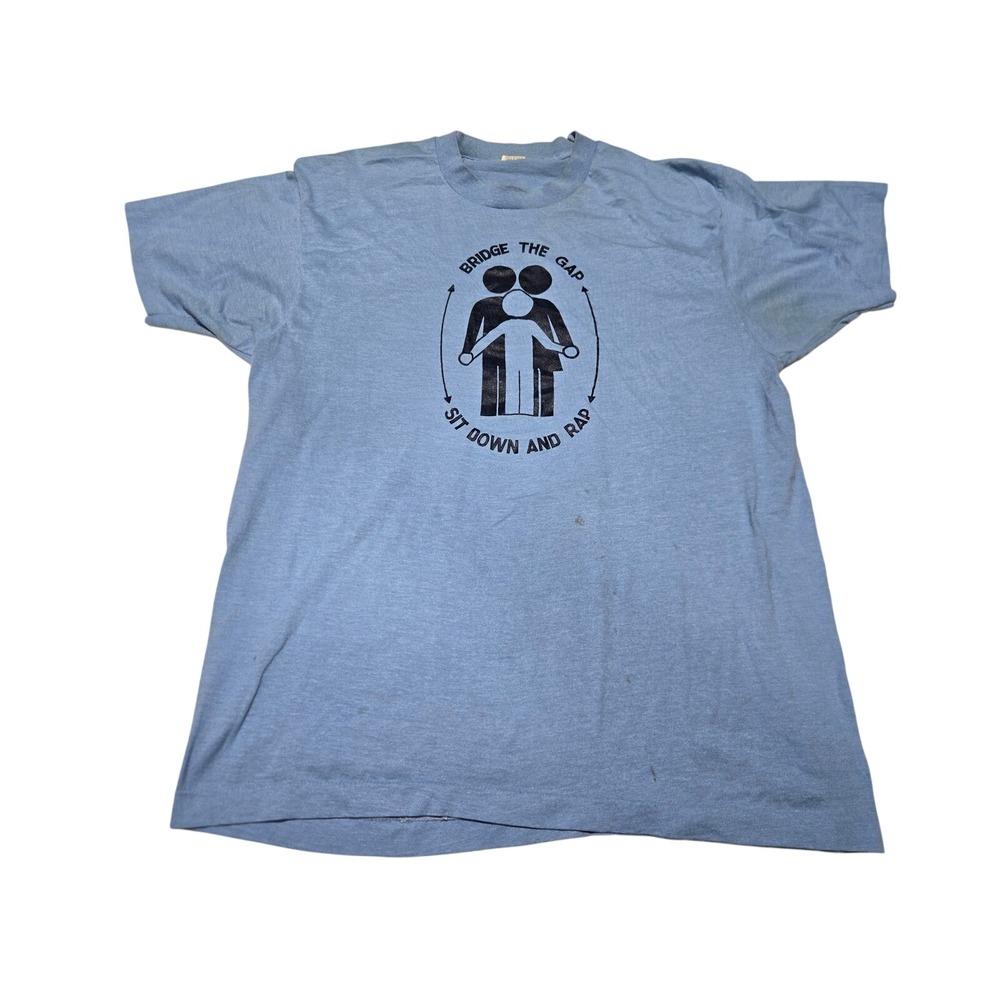 Vintage Retro Rap Graphic T Shirt‎ Blue Screen Stars USA M 50/50 Screen Stars